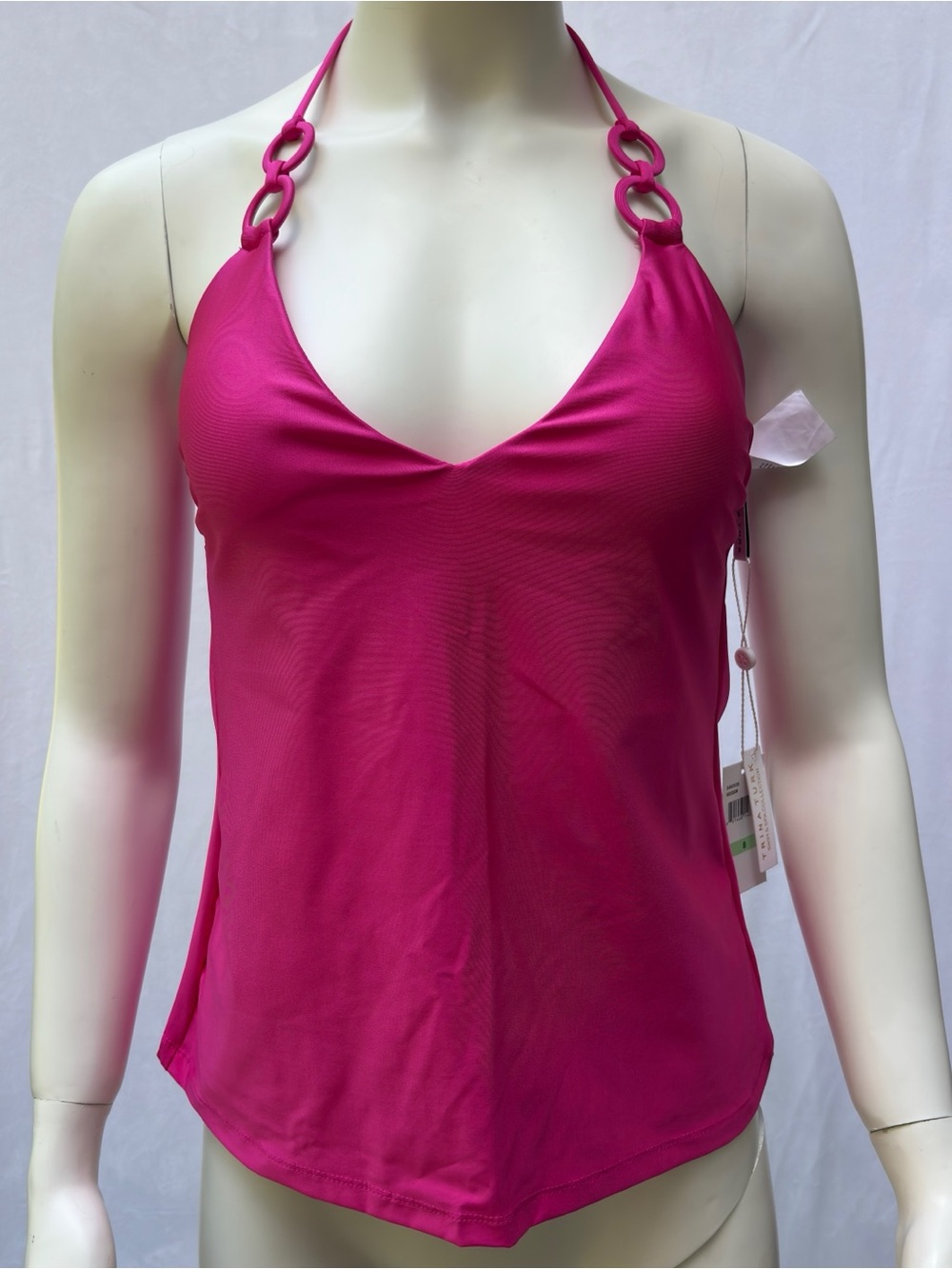 NWT Trina Turk Swim Spa Collection Hot Pink Bathing Suit Tank Top Size 8 118$